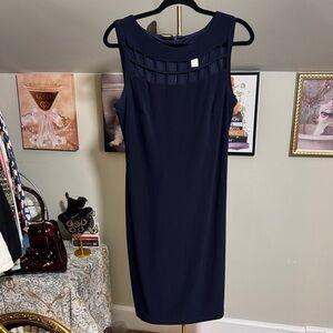 Stunning Joseph Ribkoff Navy Cutout Dress EUC Classic Style